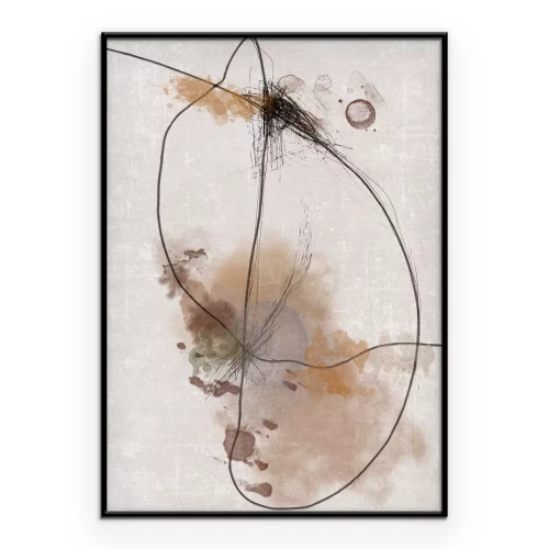 Poster Abstracte compositie met aquarel-elementen