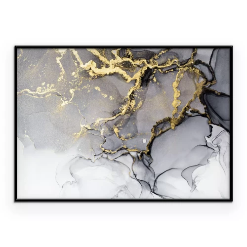 Poster Abstracte marmercompositie met goud