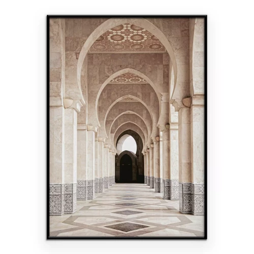 Poster Marokkanische Architektur Moschee in Casablanca