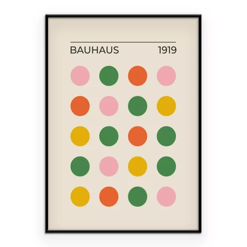 Poster Bauhaus minimalistisches Muster mit bunten Formen
