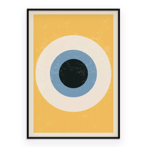 Poster Geometrische Komposition minimalistische Kreise inspiriert vom Bauhaus