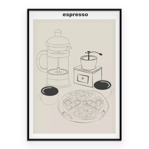 Poster Espresso-Kaffee minimalistische Illustration