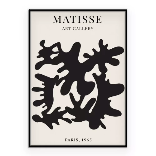 Poster Abstrakte schwarze Formen im Stil von Matisses Werk