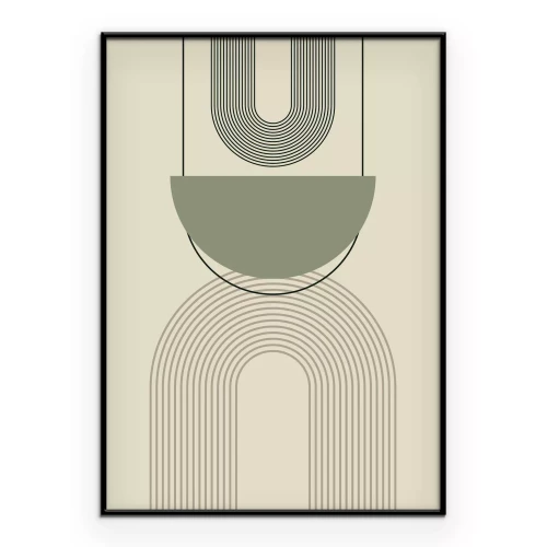 Poster Geometrische Formen mit Bögen Abstraktion