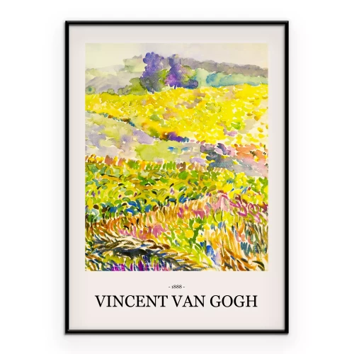 Poster Bunte Wiese im Stil von Vincent Van Gogh