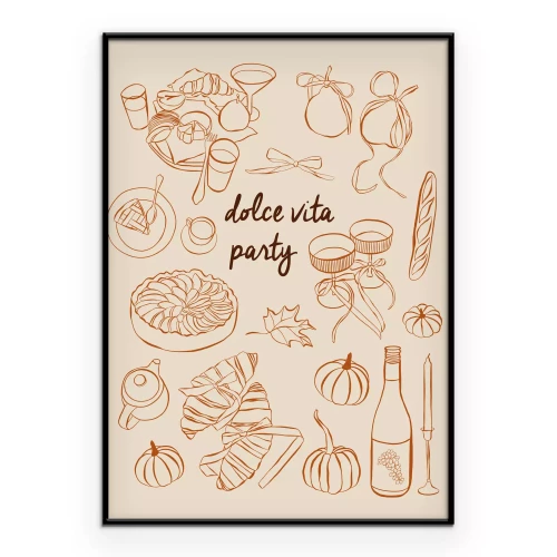 Poster Moderne Illustration mit dem Zitat dolce vita