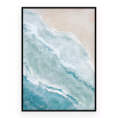 Poster Abstrakte Landschaft mit Meer und Strand