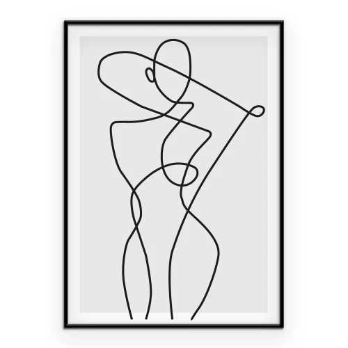 Poster Frau im Line-Art-Stil