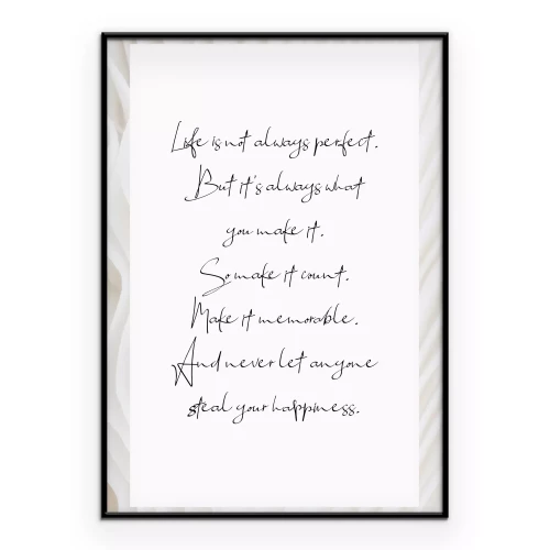 Poster Motivierendes Zitat über das Leben