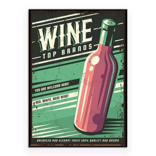 Poster Vintage afbeelding van een drinkfles