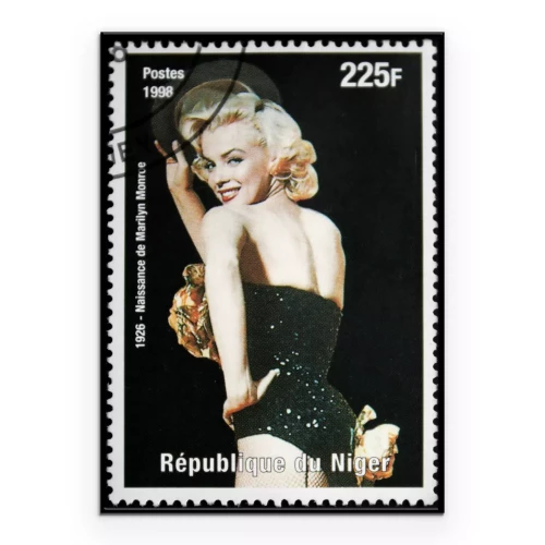 Poster Marilyn Monroe op een postzegel