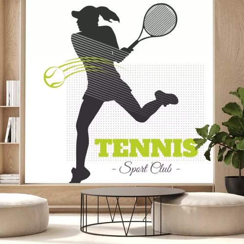 Sticker Dynamisch silhouet tijdens het tennissen
