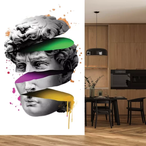 Sticker Beeld van David in surrealistische stijl