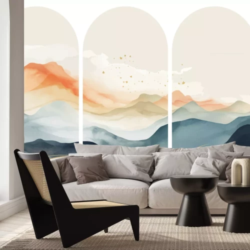 Sticker Abstract berglandschap