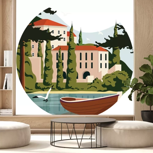 Sticker Klassiek Italiaans landschap met het Comomeer