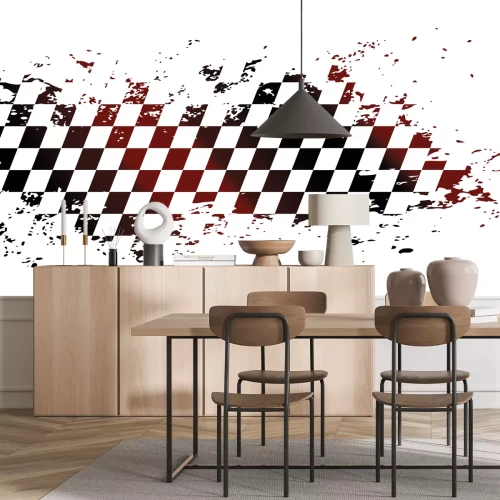 Sticker Zwart-wit geblokte grungevlag