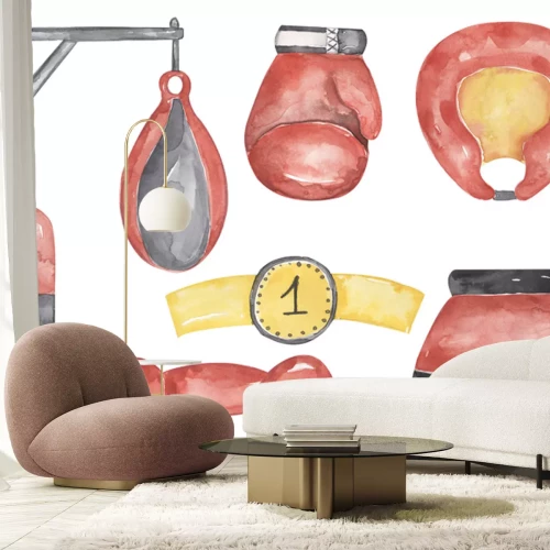 Sticker Boksen, aquarel sportsymbolen