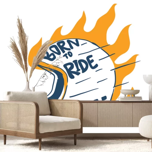 Sticker Motorhelm met de tekst BORN TO RIDE