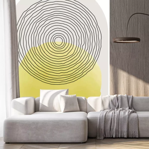 Sticker Lineaire abstracte compositie in een moderne stijl.