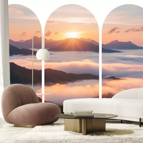 Sticker Berglandschap bij zonsopgang