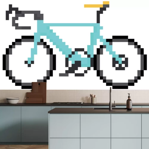 Sticker Pixel art-afbeeldingen van een racefiets