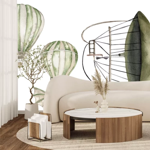 Sticker Aquarel retro ballonnen