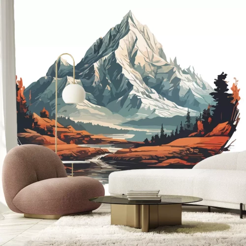 Sticker Abstract berglandschap