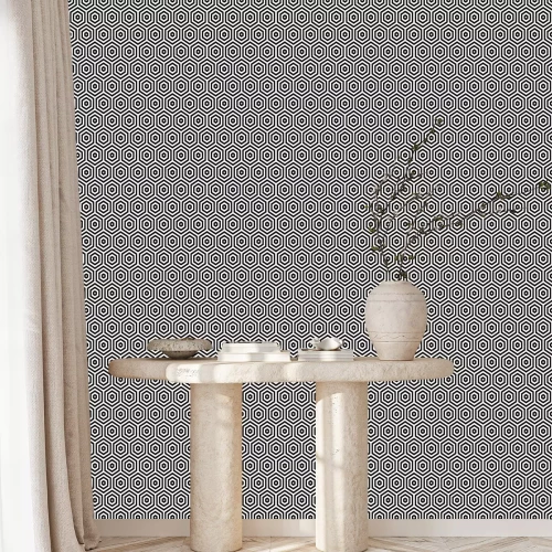 Behang Geometrische mozaïek van zeshoeken