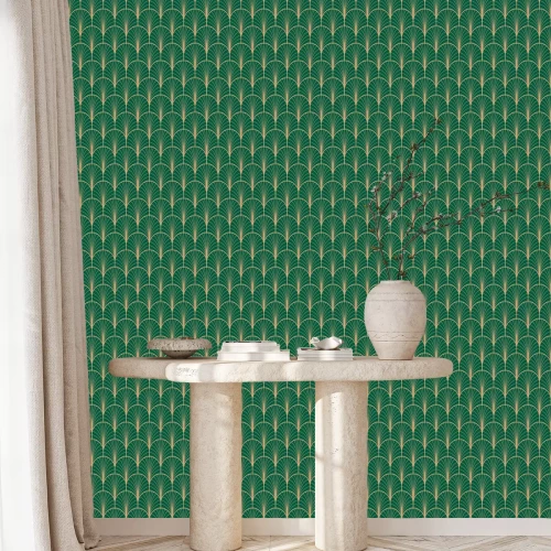 Behang Elegant patroon met waaiers