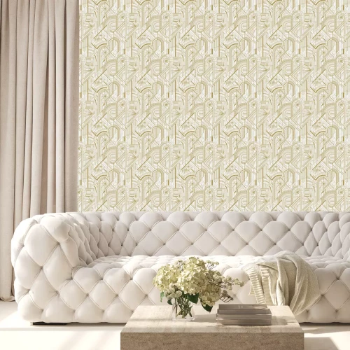 Behang Architectonisch patroon met bogen en lijnen