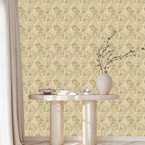 Behang Een subtiele compositie van bosplanten