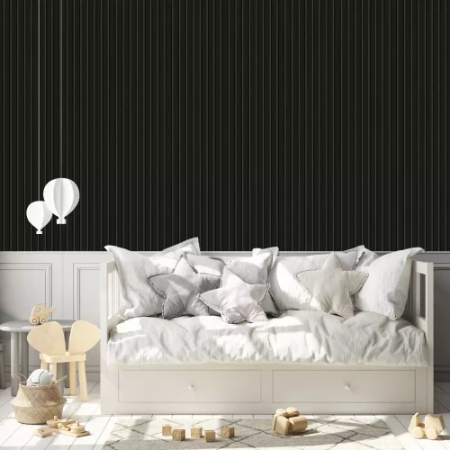 Behang Donkere, gestreepte wandplaat