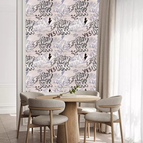 Behang New Yorkse graffiti-stijl letters