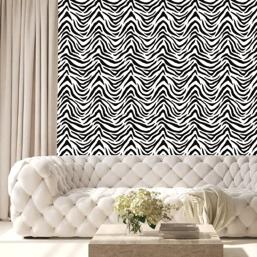 Behang Grafische zebra-achtige strepen