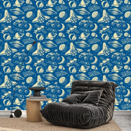 Behang Vintage ruimtepatroon