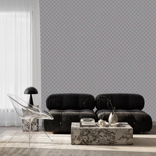 Behang Patroon met in elkaar verweven cirkels