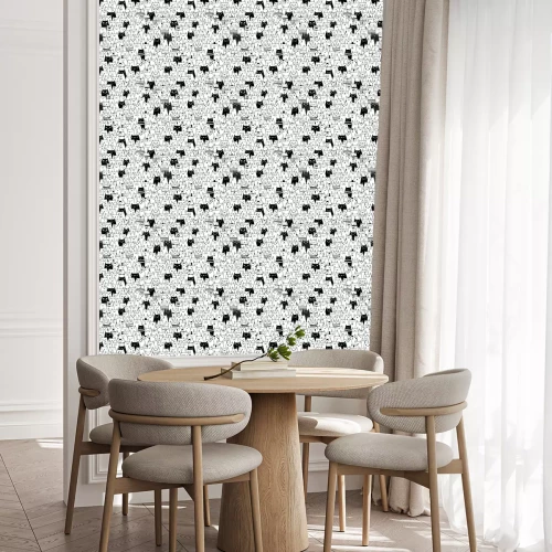 Behang Contrasterende silhouetten van katten