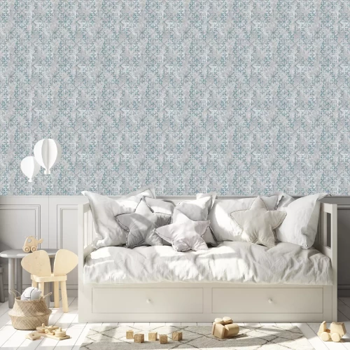 Behang Vintage bloemen op beton