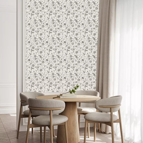 Behang Geschetste botanische vintage motieven