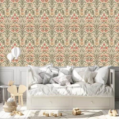 Behang Planten- en bloemenornament