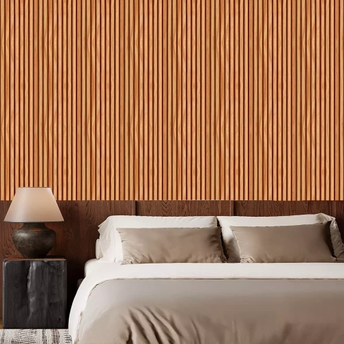 Behang Bruine wandpanelen