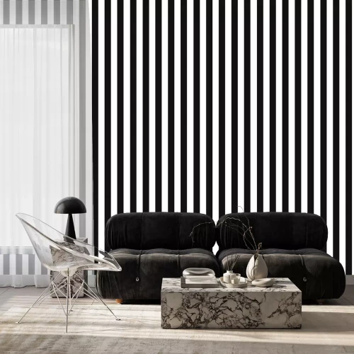 Behang Minimalistisch patroon met verticale strepen