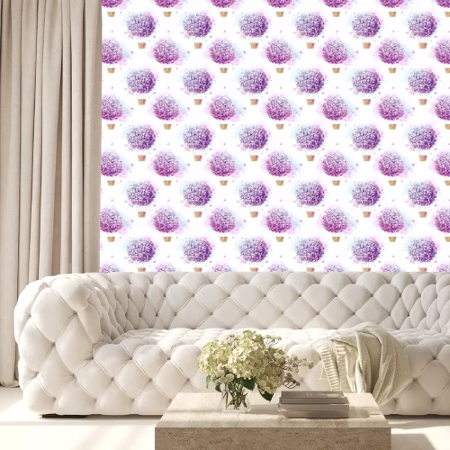 Behang Een compositie van bloemen die ballonnen vormen.