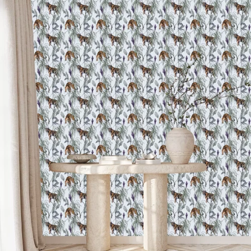 Behang Een elegante compositie van tijgers