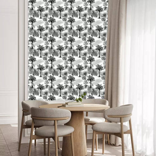 Behang Tropisch patroon met palmbomen