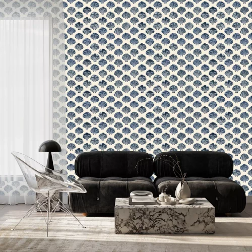 Behang Zeemotief met schelpen