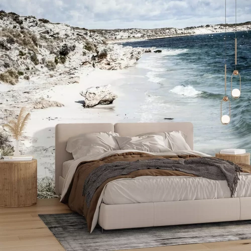 Fotobehang Uitzicht op het strand en de zee