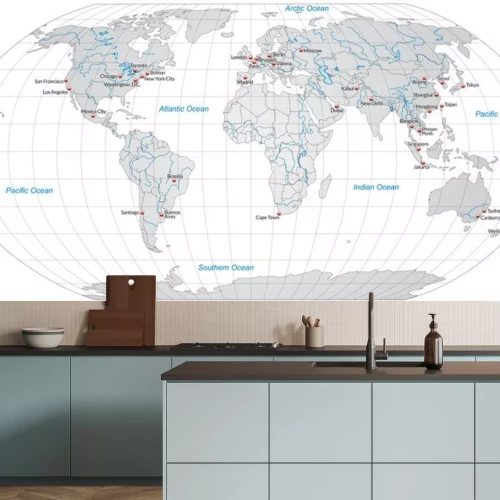 Sticker Kaart van de wereld