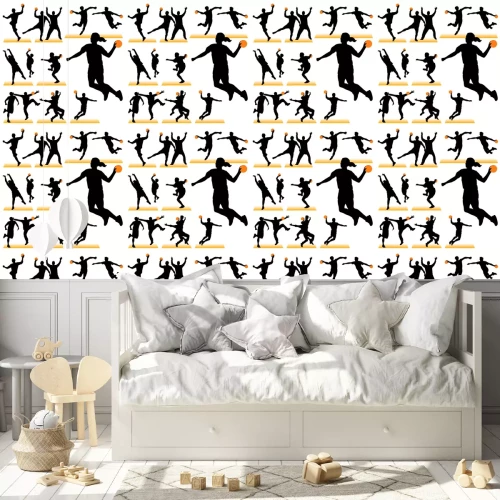 Behang Handbal silhouetten