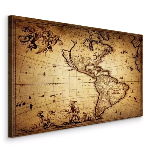 Canvas Vintage kaart van Amerika